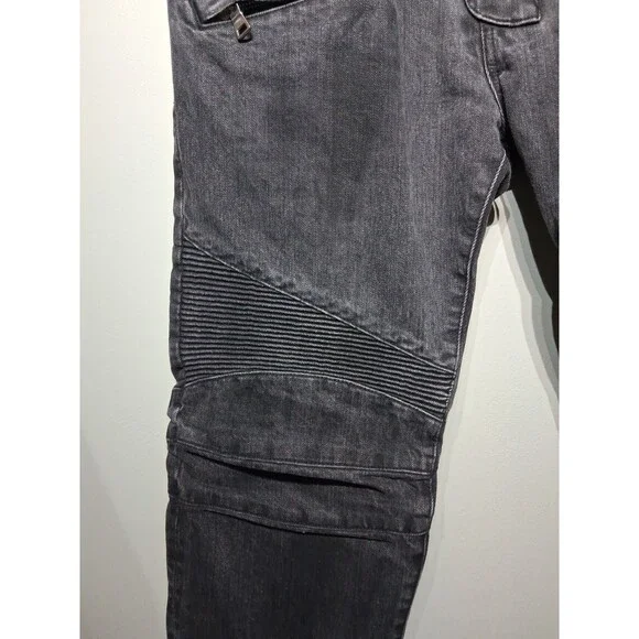 Balmain Men's Grey Biker Jeans Made In Japan Size 34 - Picture 3 of 10